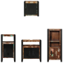 Juego de muebles de baño 4 pcs Madera reciclada maciza