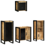 Juego de muebles de baño 4 pcs Marrón Madera de mango maciza