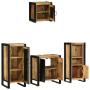 Juego de muebles de baño 4 pcs Marrón Madera de mango maciza