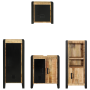 Juego de muebles de baño 4 pcs Marrón Madera de mango maciza