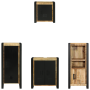 Juego de muebles de baño 4 pcs Marrón Madera de mango maciza