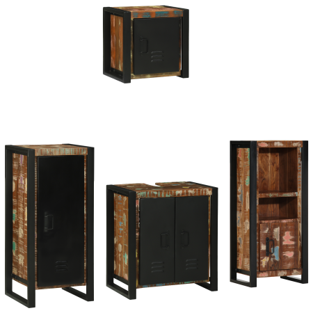 Juego de muebles de baño 4 pcs Madera reciclada maciza