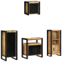 Juego de muebles de baño 4 pcs Marrón Madera de mango maciza