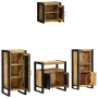 Juego de muebles de baño 4 pcs Marrón Madera de mango maciza