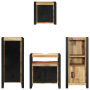 Juego de muebles de baño 4 pcs Marrón Madera de mango maciza