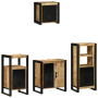 Juego de muebles de baño 4 pcs Marrón Madera de mango maciza
