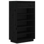 Armario zapatero de madera maciza de pino negro 60x34x105 cm de vidaXL, Zapateros y organizadores de calzado - Ref: Foro24-81...