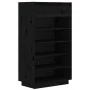 Solid black pine wood shoe cabinet 60x34x105 cm by vidaXL, Shoe racks and shoe organizers - Ref: Foro24-813554, Price: 86,94 ...