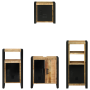 Juego de muebles de baño 4 pcs Marrón Madera de mango maciza