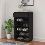 Solid black pine wood shoe cabinet 60x34x105 cm by vidaXL, Shoe racks and shoe organizers - Ref: Foro24-813554, Price: 86,94 ...