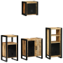 Juego de muebles de baño 4 pcs Marrón Madera de mango maciza
