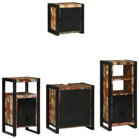 Juego de muebles de baño 4 pcs Madera reciclada maciza