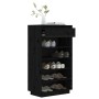 Armario zapatero de madera maciza de pino negro 60x34x105 cm de vidaXL, Zapateros y organizadores de calzado - Ref: Foro24-81...