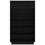 Armario zapatero de madera maciza de pino negro 60x34x105 cm de vidaXL, Zapateros y organizadores de calzado - Ref: Foro24-81...