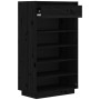 Armario zapatero de madera maciza de pino negro 60x34x105 cm de vidaXL, Zapateros y organizadores de calzado - Ref: Foro24-81...