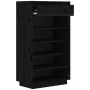 Solid black pine wood shoe cabinet 60x34x105 cm by vidaXL, Shoe racks and shoe organizers - Ref: Foro24-813554, Price: 86,94 ...
