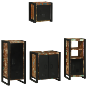 Juego de muebles de baño 4 pcs Madera reciclada maciza