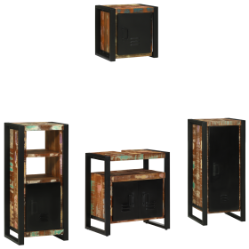 Juego de muebles de baño 4 pcs Madera reciclada maciza