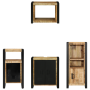 Juego de muebles de baño 4 pcs Marrón Madera de mango maciza