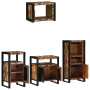 Juego de muebles de baño 4 pcs Madera reciclada maciza