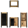 Juego de muebles de baño 4 pcs Marrón Madera de mango maciza