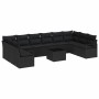 Conjunto de sofá de jardín 11 pcs Negro Poliratán