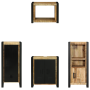 Juego de muebles de baño 4 pcs Marrón Madera de mango maciza
