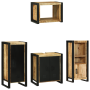 Juego de muebles de baño 4 pcs Marrón Madera de mango maciza