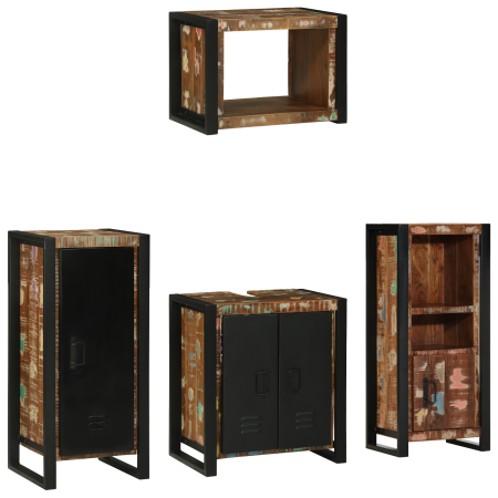 Juego de muebles de baño 4 pcs Madera reciclada maciza