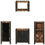Juego de muebles de baño 4 pcs Madera reciclada maciza