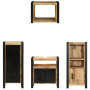 Juego de muebles de baño 4 pcs Marrón Madera de mango maciza