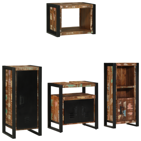 Juego de muebles de baño 4 pcs Madera reciclada maciza