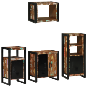 Juego de muebles de baño 4 pcs Madera reciclada maciza