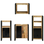 Juego de muebles de baño 4 pcs Marrón Madera de mango maciza