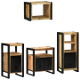 Juego de muebles de baño 4 pcs Marrón Madera de mango maciza