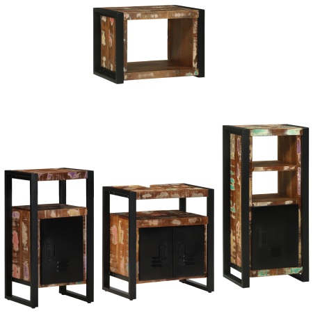 Juego de muebles de baño 4 pcs Madera reciclada maciza