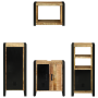 Juego de muebles de baño 4 pcs Marrón Madera de mango maciza