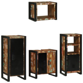 Juego de muebles de baño 4 pcs Madera reciclada maciza