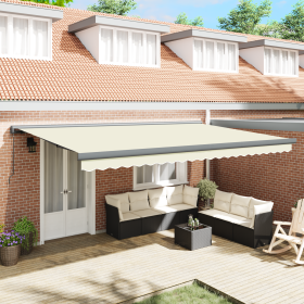 Toldo Retráctil Manual Crema 500x300 cm