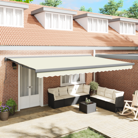 Toldo Retráctil Automático Crema 500x300 cm