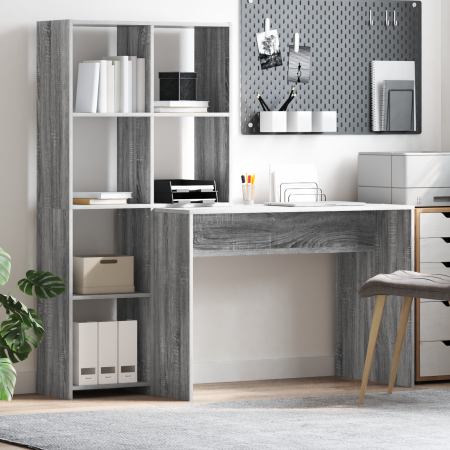 Escritorio Gris sonoma 138.5 x 55 x 143 cm Madera contrachapada