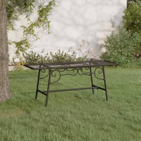 Banco de jardín de acero negro 110 cm de vidaXL, Bancos de jardín - Ref: Foro24-318827, Precio: 93,63 €, Descuento: %