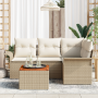 Conjunto de Sofá de Jardín de 5 Piezas con Cojines Beige