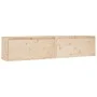Wall-mounted cabinet, 2 units, solid pine wood, 80x30x35 cm by vidaXL, Shelves and shelves - Ref: Foro24-813456, Price: 124,6...