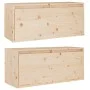 Wall-mounted cabinet, 2 units, solid pine wood, 80x30x35 cm by vidaXL, Shelves and shelves - Ref: Foro24-813456, Price: 124,6...