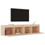 Wall-mounted cabinet, 2 units, solid pine wood, 80x30x35 cm by vidaXL, Shelves and shelves - Ref: Foro24-813456, Price: 124,6...