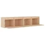 Wall-mounted cabinet, 2 units, solid pine wood, 80x30x35 cm by vidaXL, Shelves and shelves - Ref: Foro24-813456, Price: 124,6...