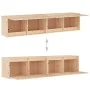 Wall-mounted cabinet, 2 units, solid pine wood, 80x30x35 cm by vidaXL, Shelves and shelves - Ref: Foro24-813456, Price: 124,6...
