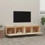 Wall-mounted cabinet, 2 units, solid pine wood, 80x30x35 cm by vidaXL, Shelves and shelves - Ref: Foro24-813456, Price: 124,6...