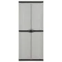 Gartenschrank mit 3 Einlegeböden grau und schwarz 68x40x168 cm von vidaXL, Schließfächer und Lagerschränke - Ref: Foro24-3409...